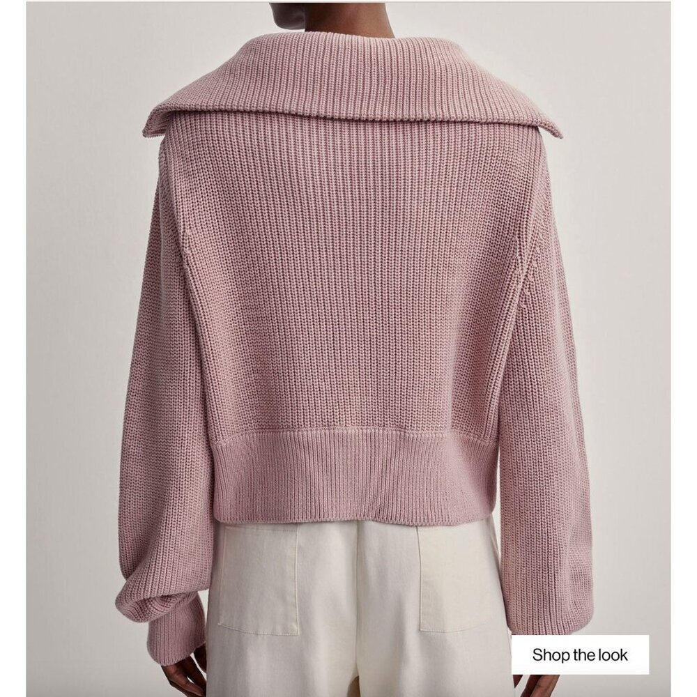 Varley Mentone Half-Zip Knit Pullover Pale Mauve Large - Picture 2 of 9